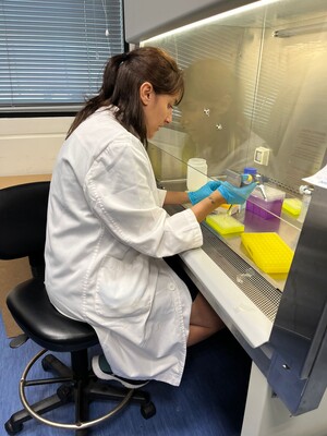 Maxine Curtacci in the lab, preparing eDNA samples before sending them for sequencing.